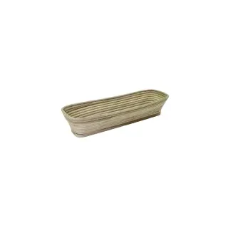 SCHNEIDER Brotform/Gärkorb, lang, eckiger Kopf, Brotbackform aus Peddingrohr mit Holzboden und eckigem Kopf, Maße: 380 x 140 mm (1500g)