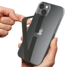 Sinjimoru Elastischer Silikon Handy Halter für Finger, Handy Halterung für Handyhülle, Handy Fingerhalter, Fingerhalterung Handy, Phone Strap für iPhone & Android. Sinji Loop Olivgrau