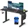 Höhenverstellbarer Schreibtisch 140 x 60 cm tintenschwarz