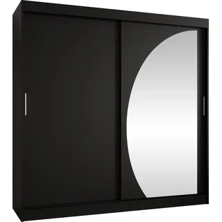 Mirjan24 Schwebetürenschrank Wika 200 x 200 x 62 cm Schwarz