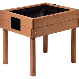 dobar® 58510FSC Kinderhochbeet mit Kreidetafel | Mini Hochbeet Holz | erhöhter Pflanzkasten für Kinder | Salatbeet auf Stelzen | Kleines Kräuterbeet Garten/Terrasse/Balkon | 50 x 40 x 45 cm | Braun