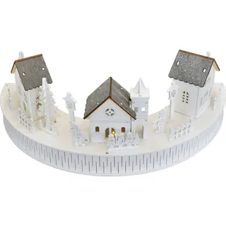 Holzdorf mit LED-Häusern 14x40 cm