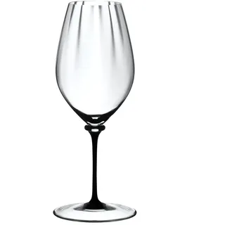 Riedel Weißweinglas Fatto A Mano Performance - Riesling - Schwarzer Stiel - 623 ml - Transparent