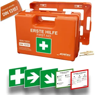 PETEX 43924135 Erste Hilfe Koffer DIN 13157 280 x 115 x 200 Orange