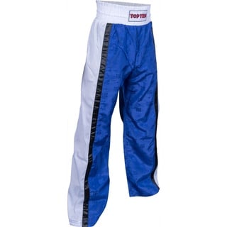 TOP TEN Kickboxhose „Mesh“ für Kinder - Gr. 130 = 130 cm, blau-Weiss