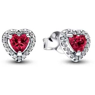 Pandora Ohrstecker Timeless Rotes Herz Silber 298427C04