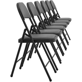pro.tec Konferenzstuhl Kunstleder grau 6er Set