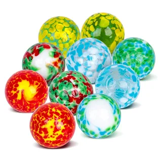 10 Stück Handgefertigte Glaskugeln 2,5 cm, Bunte Dekokugeln mit Mustern für Tischdeko, Vasen und kreative Wohnaccessoires