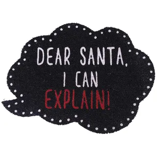 Villa d'Este Home Tivoli Fußmatte für Weihnachten, Dear Santa aus Kokosnuss, rutschfest, 48 x 67 cm