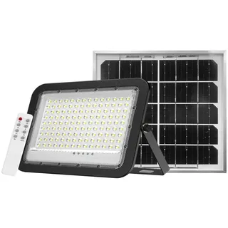 enovalite Außenstrahler Solar 300 W Akku 3800 lm inkl. Dämmerungssensor schwarz