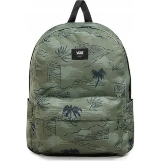 Vans – Old Skool – Olivingrüner Rucksack mit Aufdruck - Schwarz, Grün