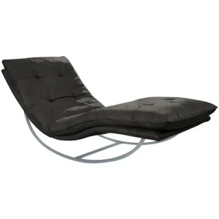 W.Schillig Relaxliege daily dreams Leder 75 x 85 x 169 cm grau mit Kissen