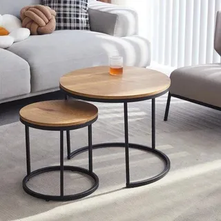 Kreisformige Esszimmertisch - Tischset aus 2 - Rundes Tischchen - Hintergrundtisch - Holztisch - 60CM&40CM