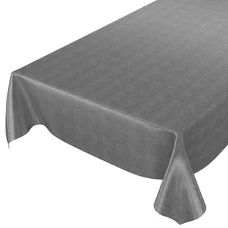 ANRO Wachstuchtischdecke Wachstuch Wachstischdecke Tischdecke Wachstuchdecke Anthrazit Leinenoptik 120x140cm