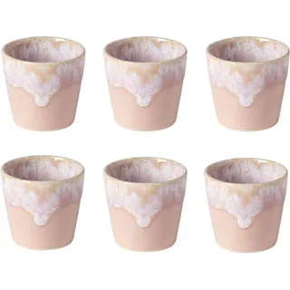 Costa Nova Grespresso handgefertigte Espressotassen – 6er-Set – Rosa – Portugiesisches Steingut – 90 ml – Höhe 6 cm - Rosa