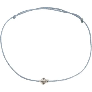 Selfmade Jewelry Fußkettchen Damen Silber Schildkröte Handgemachtes Fußband Größenverstellbar Inkl. Geschenk-Verpackung (Silber - Grau)