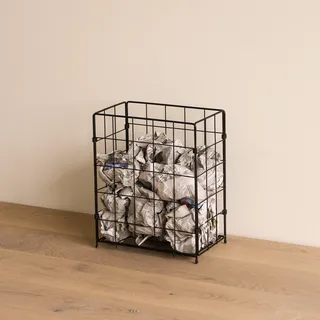 MyWire® Wäschekorb aus Metall - LECH - Mülleimer aus Metall Gitterkorb Abfallkorb (Graphitschwarz) 20 Liter