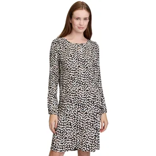Cartoon Damen Plisseekleid mit Muster 38, Weiß/Schwarz