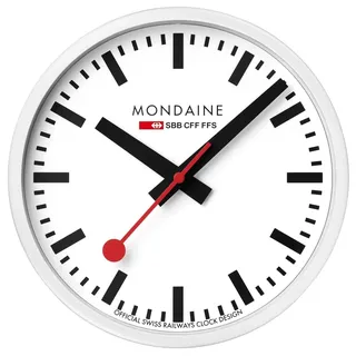 Mondaine Wanduhr Quarz 25 cm Weiß