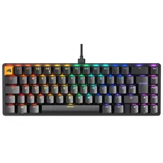 Glorious Gaming GMMK 2 Compact (65%) – Mechanisches Gaming-Keyboard, Aluminiumrahmen, anpassbar, Doubleshot-Kappen, Fox Schalter, tastenweise RGB, Englisch QWERTY Layout - Schwarz