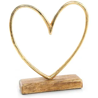 Logbuch-Verlag Herz Dekofigur Holz 5 cm – Valentinsgeschenk | Herzfigur Muttertag Mama