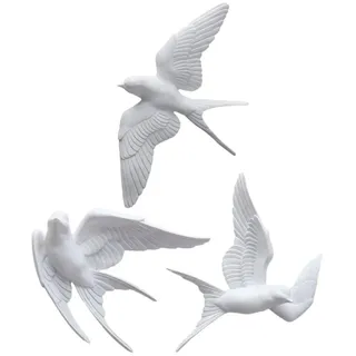 Yardwe 3 Stück 3D Schwalben Wanddekoration Aus Kunstharz - Realistische Vogel Wanddeko Für Wohnzimmer Esszimmer Flur Nordischer Stil Wandkunst