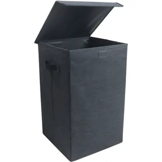 Faltbox VCM "Wäschekorb Wäschebox Stoffbox mit Deckel Dreso M", grau (anthrazit), Aufbewahrungsboxen, Faltbox