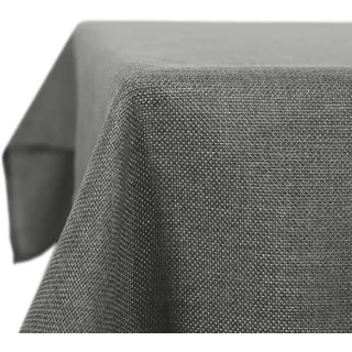 Deconovo Quadratische, abwischbare Tischdecke aus Kunstleinen, wasserabweisend, Tischdecke zum Abendessen, 130 x 130 cm, Grau
