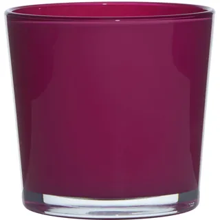 INNA-Glas Glasübertopf Alena, Magenta, 16 cm, Ø 17 cm - Deko Übertopf