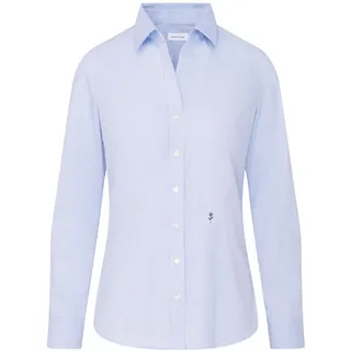 Seidensticker Damen Women Slim Longsleeve Cotton Bluse, Hellblau Karo(080619), 44 EU