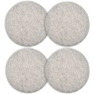 INTIRILIFE Sitzkissen 4er Set aus Filz in Grau - 31.5 x 2.5 cm - Gemütliche Stuhlkissen Dekokissen Rund für Indoor Outdoor Sitzpolster Stühle Bänke Palettenkissen
