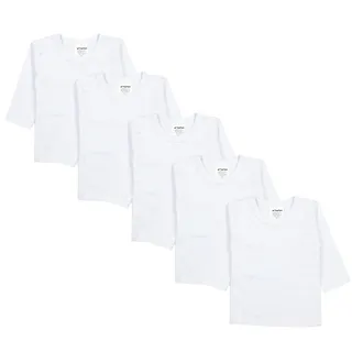 Langarmshirt TUPTAM "Shirt Baby Jungen Langarmshirt 5er Set", Mädchen, Gr. 62, weiß, Obermaterial: 100% Baumwolle CO., Shirts Langarmshirt