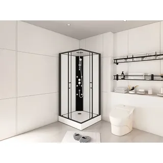 Eck-Duschkabine mit Hydromassage - 80 x 80 x 225 cm - KIVORA