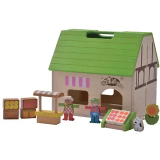 EverEarth Puppenhaus „Bioladen“ aus Holz – Nachhaltiger Kaufladen für kreatives Rollenspiel - EE33609