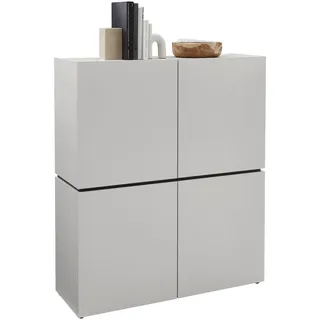 Voleo Highboard , Kaschmir , Kunststoff , 4 Fächer , 115x135x40 cm , Beimöbel erhältlich, stehend , Kleinmöbel, Kommoden, Highboards