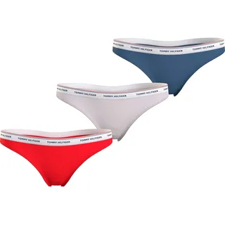 Tommy Hilfiger Underwear Slip »3 PACK THONG (EXT SIZES)«, (Packung, 3er), mit Tommy Hilfiger Logobund, bunt