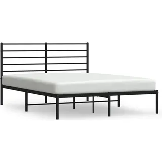 vidaXL Bettgestell mit Kopfteil Metall Schwarz 140x200 cm - Schwarz