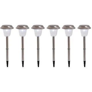 NÄVE Außenleuchte Edelstahl 39 cm 6er Set silber