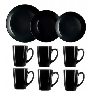 Luminarc Diwali Speiseservice 24-teilig für 6 Personen Schwarz - Schwarz