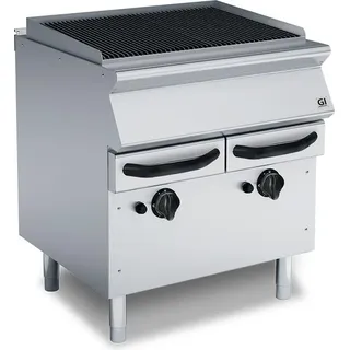Gastro-Inox 700 HP Wasserbad Gasgrill mit 4 Gusseisenroste, 80cm