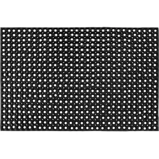 Andiamo Fußmatte »Gummi Ringmatte« rechteckig 15 mm Höhe Schmutzfangmatte 80x120 cm Schwarz