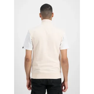 Funktionsweste ALPHA INDUSTRIES "X-Fit Collar Vest", Herren, Gr. S, weiß (jet stream weiß), Obermaterial: 80% Baumwolle, 20% Polyester, Westen Funktionsweste
