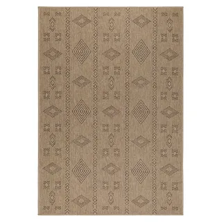 Carpetsale24 Indoor Outdoor-Teppich Flachgewebe Natürlicher Sisal Look Wetterfest Wohnzimmer Balkon Küche Terrasse Boho Design Grösse: 240x340 cm - Schwarz