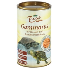 Dehner Terra Amphibien-Snack, Futter für Sumpfschildkröten / Wasserschildkröten, Bachflohkrebse / Gammarus, 1 l