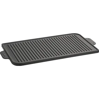 LAVA METAL Grillpfanne aus Gusseisen, beidseitig verwendbar 26x44cm - Schwarz
