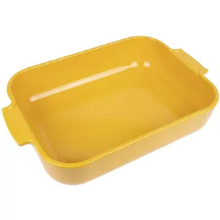PEUGEOT - Rechteckige Auflaufform aus Keramik - 36 cm x 23,6 cm x 7,5 cm - Fassungsvermögen: 3,8 L - 10 Jahre Garantie - Safrangelb