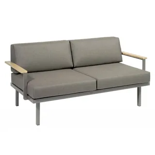 Sylt Holz Modul 150 x 84 cm Sofa - 09 - silber D08 - burgund