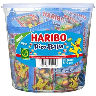 Haribo Pico Balla Minibeutel 90 Stück Fruchtgummi-Konfekt 900g