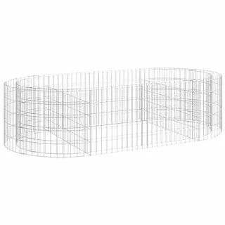 vidaXL Gabionen-Hochbeet Verzinktes Eisen 200x100x50 cm - Silber