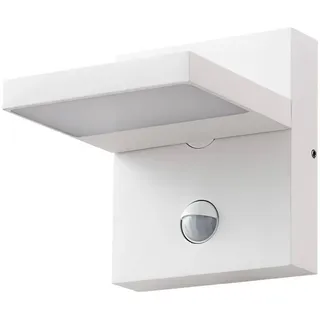 Lucande LED Wandleuchte außen Silvan mit Bewegungsmelder (spritzwassergeschützt (Modern) in Weiß aus Aluminium (1 flammig,) - Wandlampe für Außenwand/Hauswand Haus Terrasse und Balkon